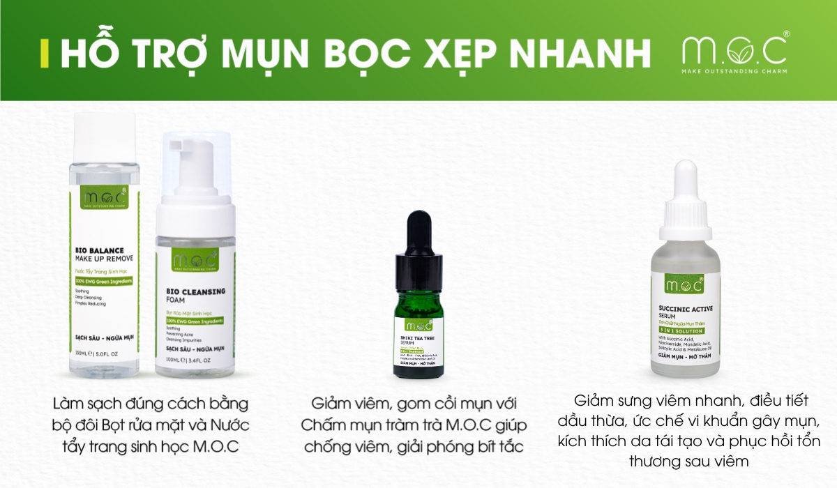 Sản phẩm cải thiện mụn bọc hiệu quả tại nhà