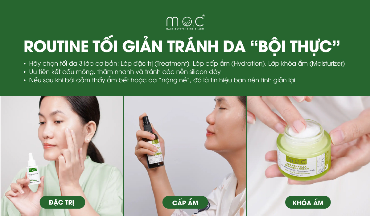 Các bước chăm sóc da cần tối giản để da được kịp hấp thu, không phải "bội thực"