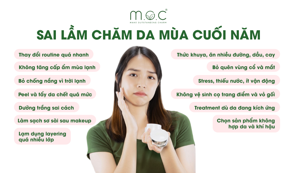 Các sai lầm chăm sóc da mùa cuối năm nhiều chị em mắc phải
