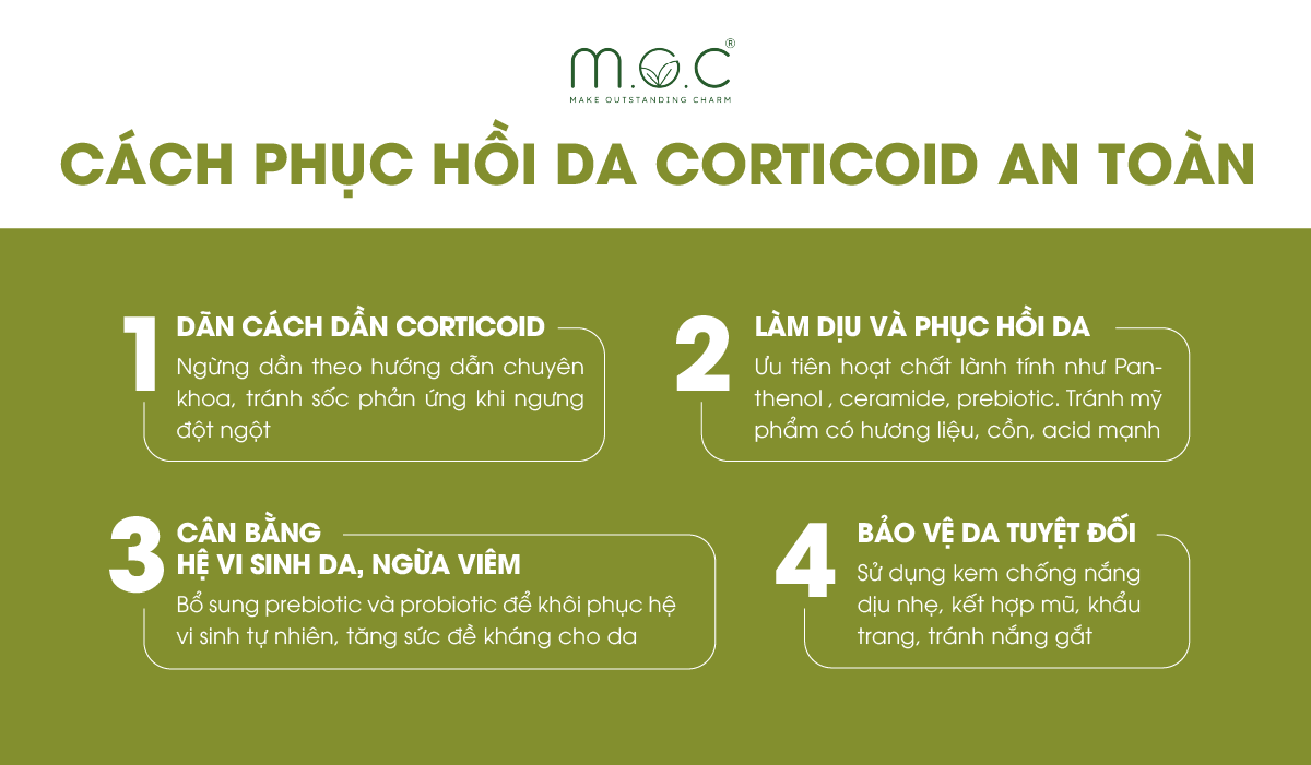 Cách phục hồi da nhiễm Corticoid