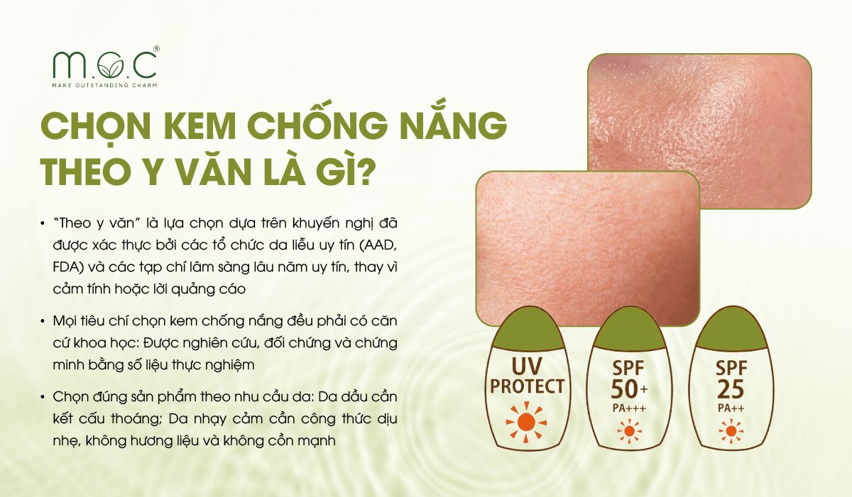 Chọn kem chống nắng theo y văn là gì?