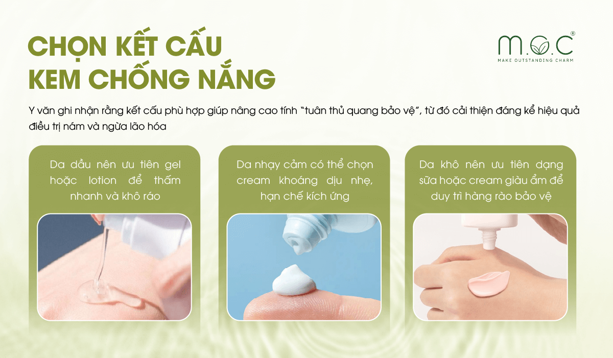 Cách chọn kết cấu của kem chống nắng phù hợp với làn da