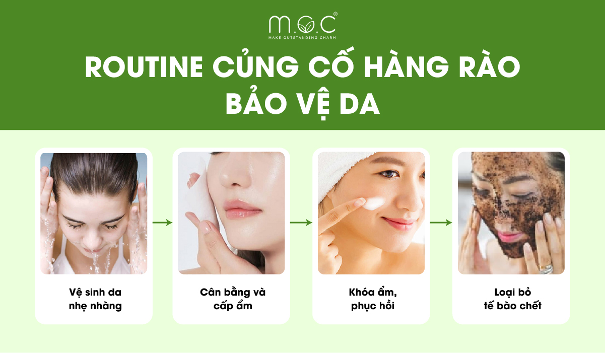Gợi ý Routine cải thiện hàng rào bảo vệ da