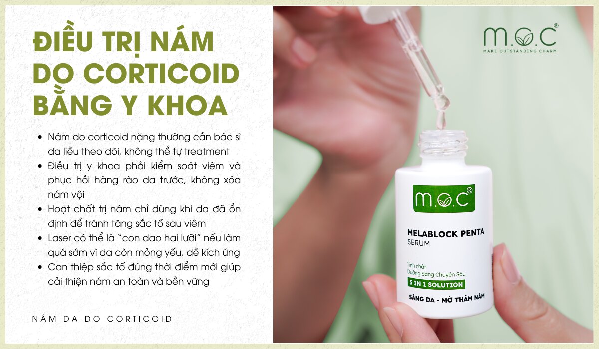 Cách cải thiện nám do corticoid bằng y khoa