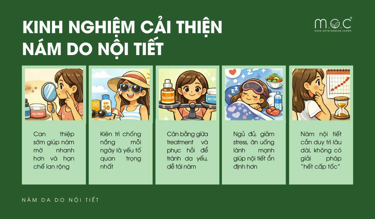 Các lưu ý cải thiện nám do nội tiết
