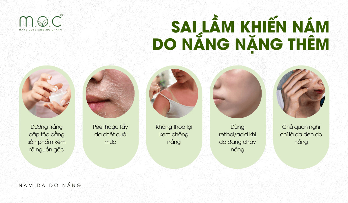 Những sai lầm khiến nám do nắng