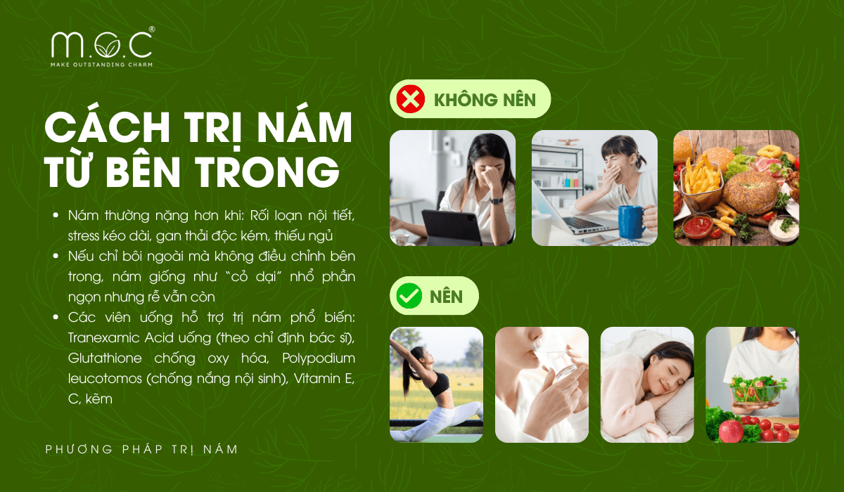 Một số mẹo cải thiện nám da từ bên trong